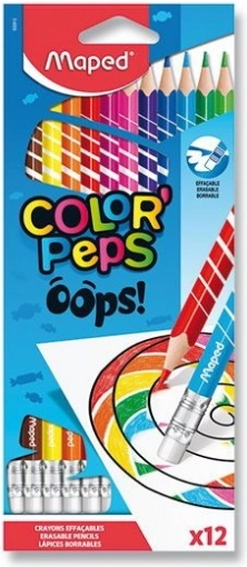 Farveblyanter Maped Color'Peps Oops med viskelæder 12 stk