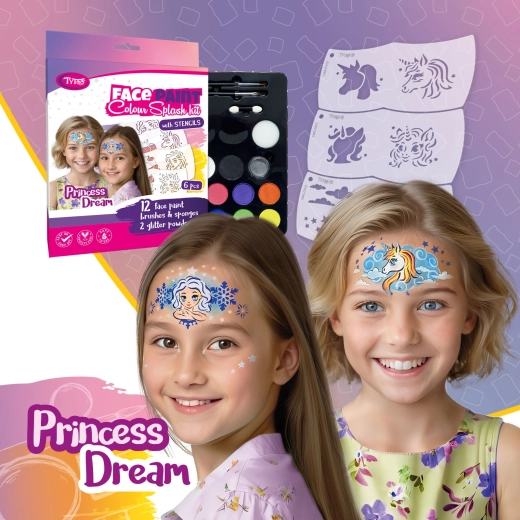TyToo Princess Dream ansigtsmalingssæt med skabeloner