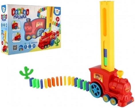 Domino-tog med automatisk opstilling, lys og lyd