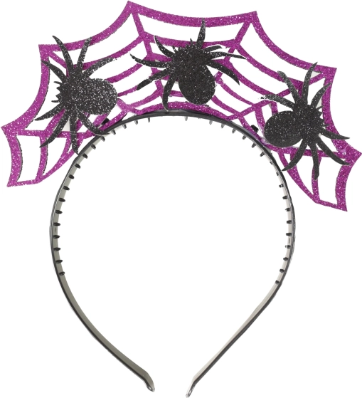Hårbøjle Halloween lilla med edderkop