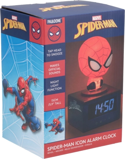Marvel Spider-Man ikonisk vækkeur med natlys