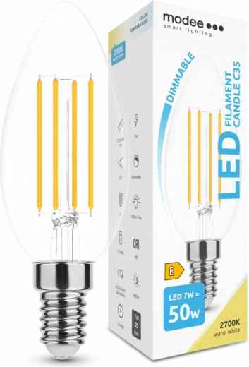LED-lyspære stearinlys C35 7 W E14 806 lm varm hvid, dæmpbar