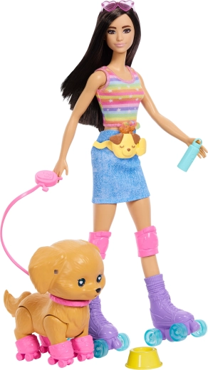 Fælles tur for Barbie og hunden