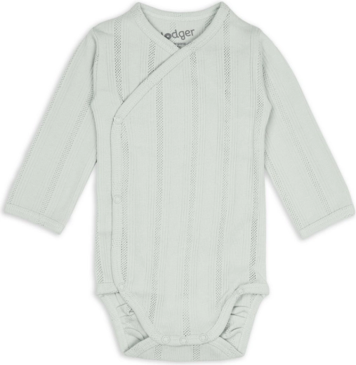 Lodger babybody med lange ærmer pointelle silk, størrelse 62