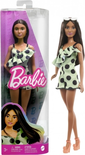 Barbie Fashionistas dukke i mintfarvet prikket buksedragt