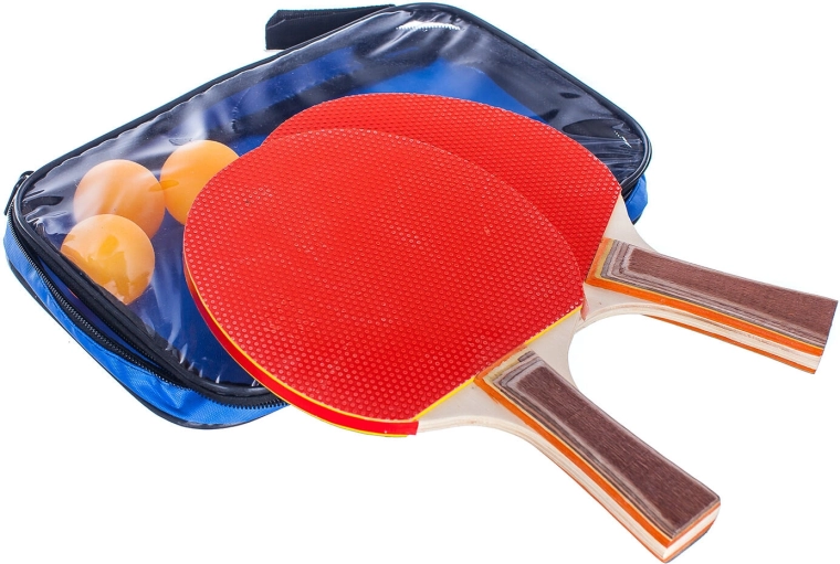 Bordtennissæt, 5 dele (2 bat, 3 bolde)