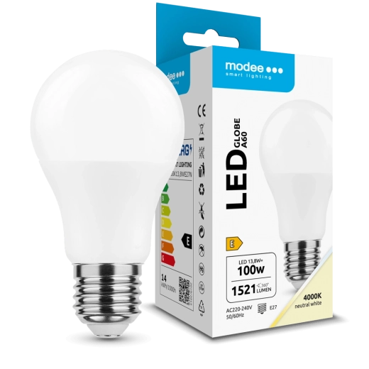 LED pære Globe A60 13,8 W E27 360° 4000 K 1521 lm