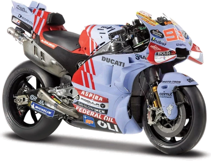 Maisto motorcykel Gresini Racing 2024 Marc Marquez 1:18