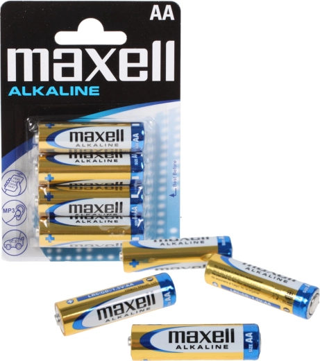 Alkaliske batterier MAXELL AA LR6, 1,5 V – pakke med 4 stk.