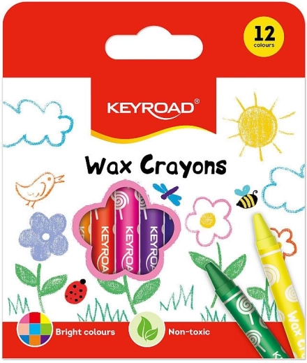 Voksfarver Keyroad 12 farver, 8 mm