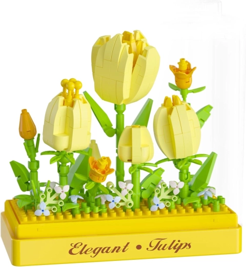 Tulipaner af byggeklodser som dekoration