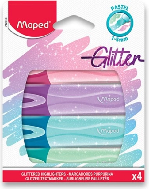 Maped overstregningstuscher Classic Glitter, sæt 4 stk.