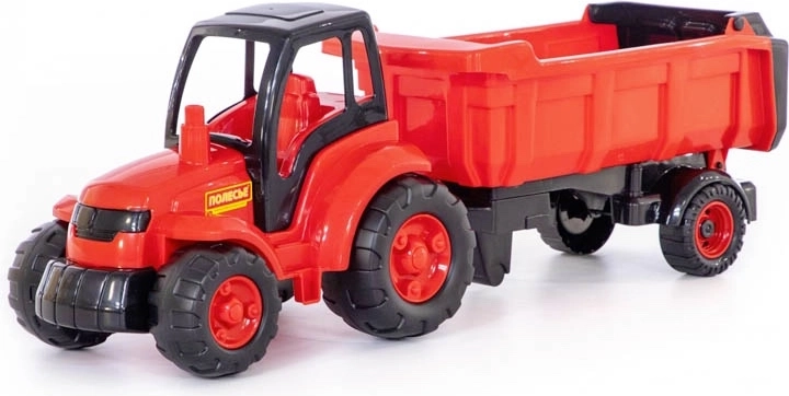 Stor plasttraktor med trailer til børn fra 1 år