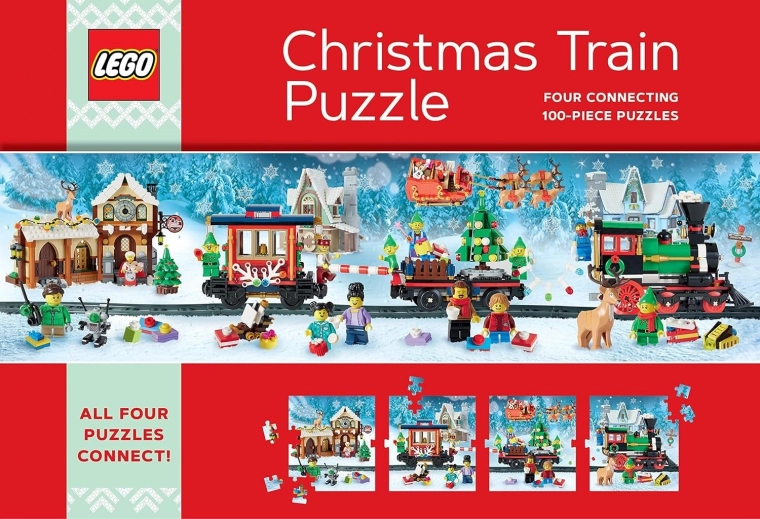 Julepuslespil tog LEGO 4×100 brikker