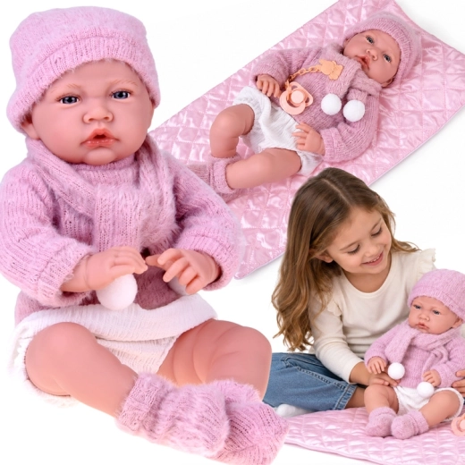 Talende babydukke med lydfunktioner, 45 cm