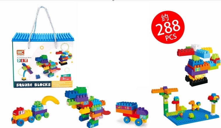 Farverige konstruktionsklodser – 288 dele