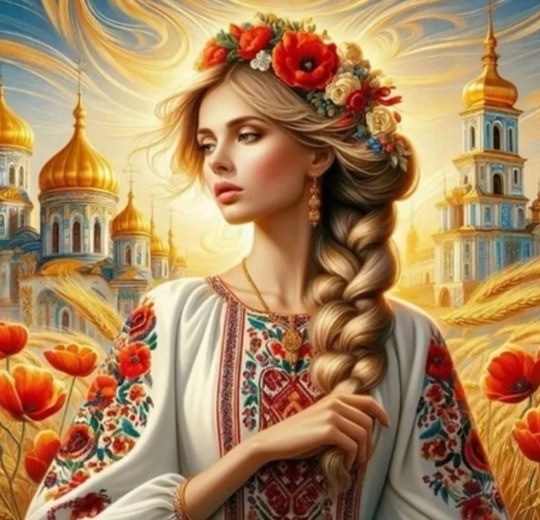 Diamantmaling – slavisk kvinde fra Ukraine 30 × 40 cm