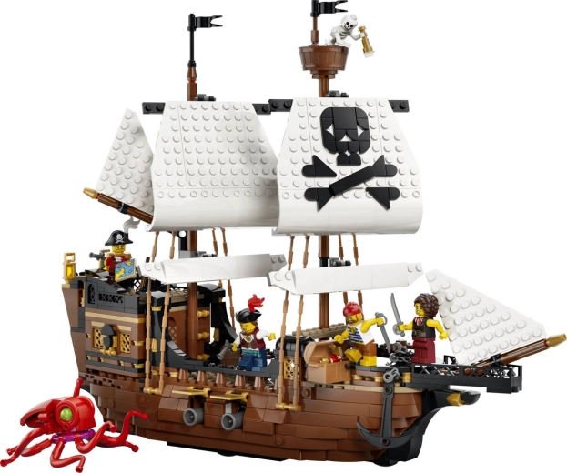 Stort piratskib fyldt med detaljer