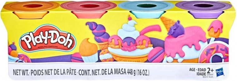 Play-Doh modellervoks, sæt med 4 bøtter, 448 g – Sweet