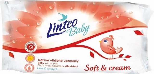 Vådservietter til børn Linteo Baby Soft and cream 72 stk.