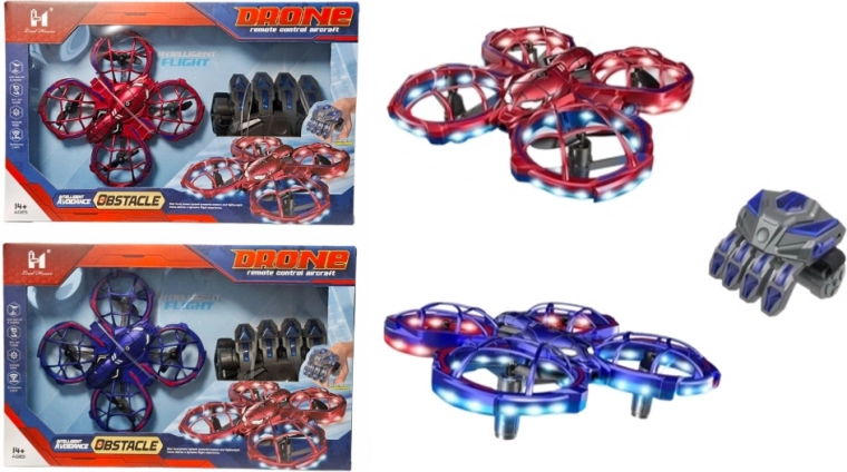 Fjernstyret drone med LED-lys og gestusstyring