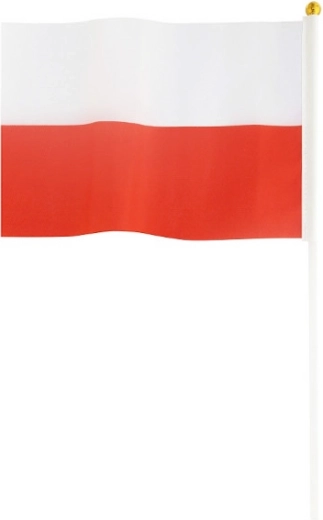 Polsk flag på pind 30 × 45 cm - 1 stk.