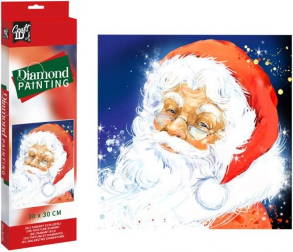 Diamantmaling Santa 30x30 cm