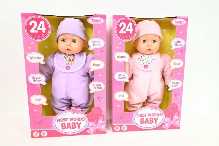 Bayer babydukke (bobas) 38 cm – første ord