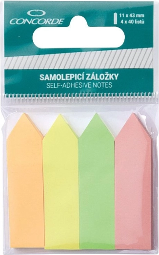 Selvklæbende faner CONCORDE pile neon 11 × 43 mm