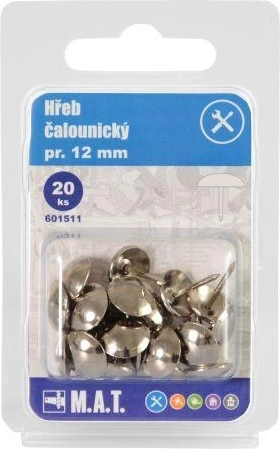 Polstrenegl søm nikkelbelagt 12 mm (20 stk)