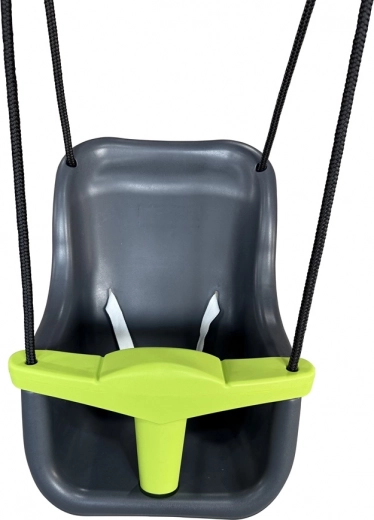 Plastisk børneswing med sikkerhedssele, antracit
