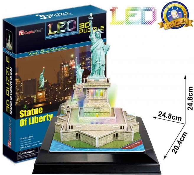 3D-puslespil Frihedsgudinden / LED – 37 dele