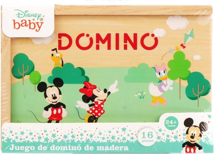 Disney Mickey Mouse domino i træ i æske (16 brikker)