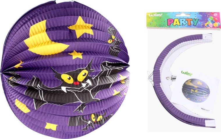 Rund lampion 25 cm – flagermus – 1 stk.