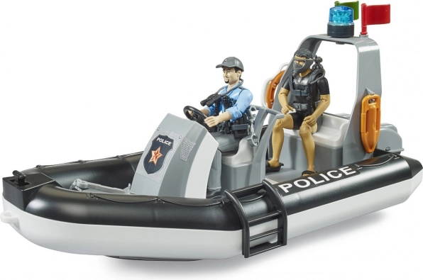 Politiets legetøjsbåd med figurer