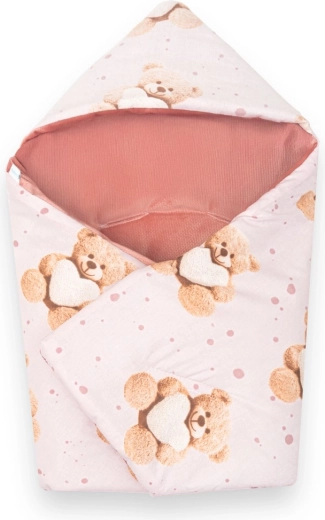 Foret svøb til autostol NEW BABY Love Teddy Bear, rosa