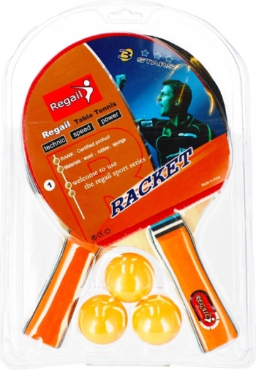 Sæt med bordtennisbat og bolde