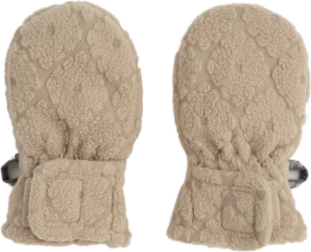 Lodger børneluffer uden tommelfinger Mittens Folklore Fleece beige (1–2 år) - 1 stk.