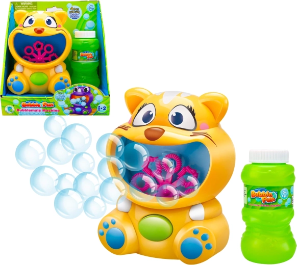 Bubble Fun sæbeboblemaskine kat med 118 ml påfyldning