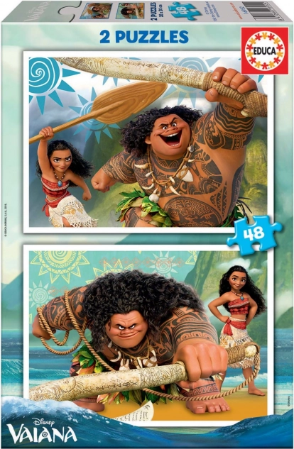 Disney puslespil Modige Vaiana 2 x 48 brikker