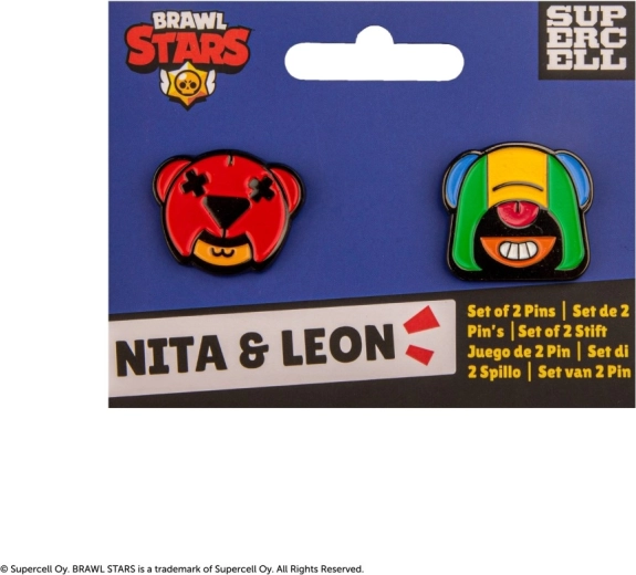 Sæt med Brawl Stars-pins – Nita og Leon