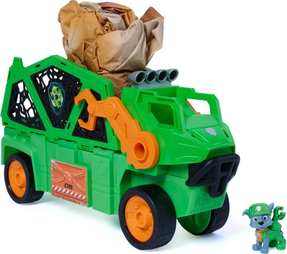 Paw Patrol Dino Rescue Megasaurus-køretøj med oppustelig dinosaur og Rocky-figur