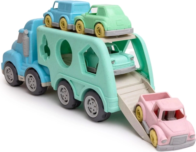 Transporter med rampe og små biler