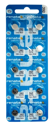 Renata SR41W 392 knapcellebatteri til ure 1,55 V 45 mAh, pakke med 10 stk.