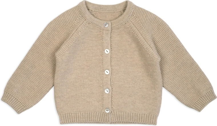 Lodger strikket merino-cardigan beige str. 68