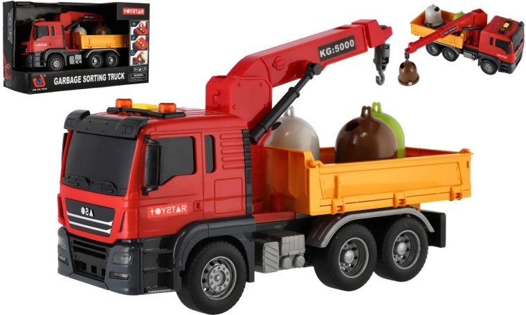 Kommunalt service-lastbil med kran, lys og lyd 27 cm