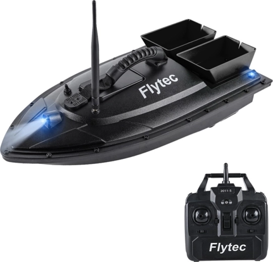 Flytec fjernstyret fodringsbåd 2011-5 med dobbelte beholdere