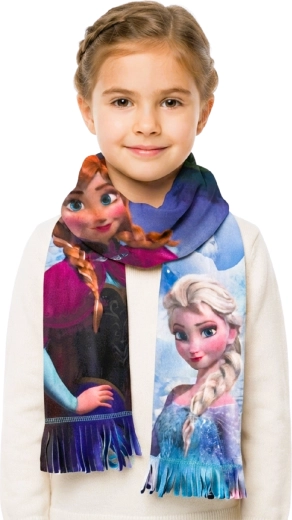 Børnefleecehalstørklæde Frozen Elsa og Anna blå