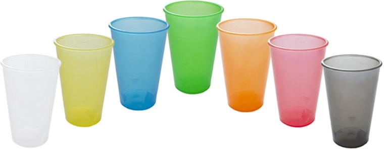 Genanvendelig plastkop 0,3 l – farvemix