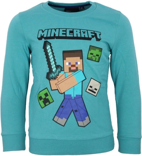 Turkis Minecraft-hættetrøje